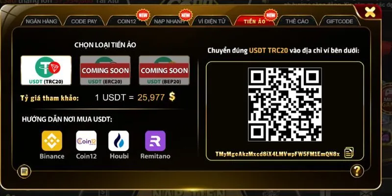 Các Phương Thức Nạp Tiền Go88